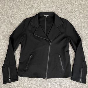 Eileen Fisher Blazer Womens‎ Medium Black Zip Up Stretch Preppy Jacket